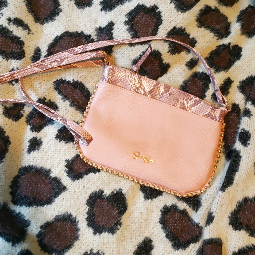 Jessica Simpson pink and snake skin design bag